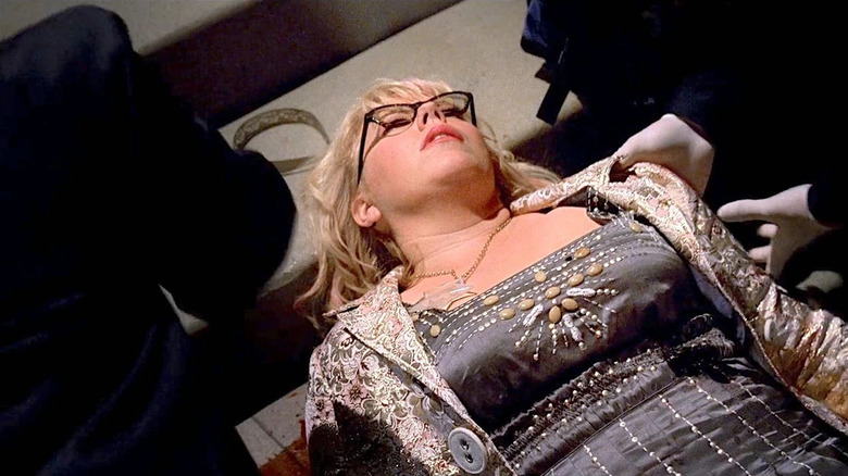 Kirsten Vangsness as Penelope Garcia, wounded and laying down on Criminal Minds