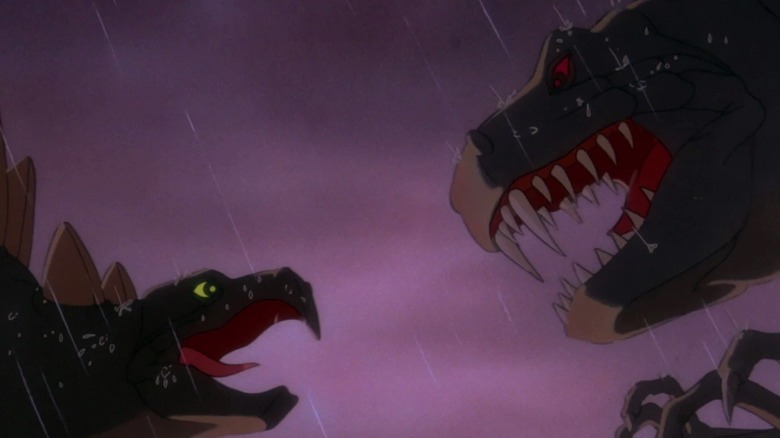Fantasia Stegosaurus and t-rex face off