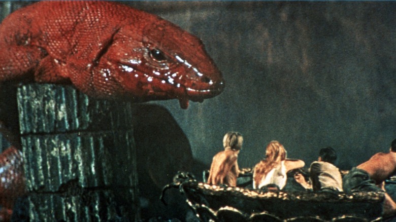 Journey to the Center of the Earth Giant lizard attacks people