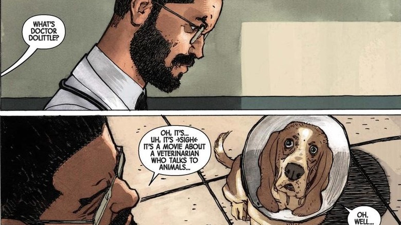 Stephen Strange and Bats the dog