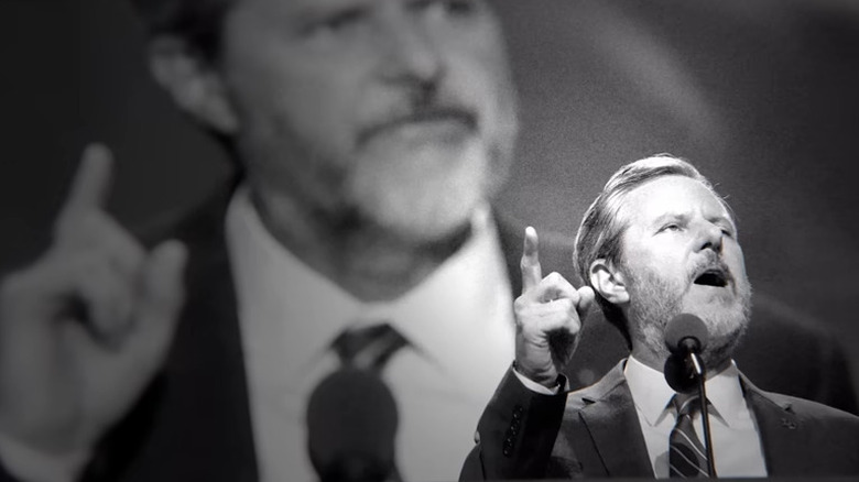 Jerry Falwell Jr delivers speech in God Forbid