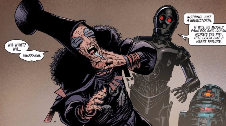 0-0-0 murders an alien while BT-1 watches in Doctor Aphra