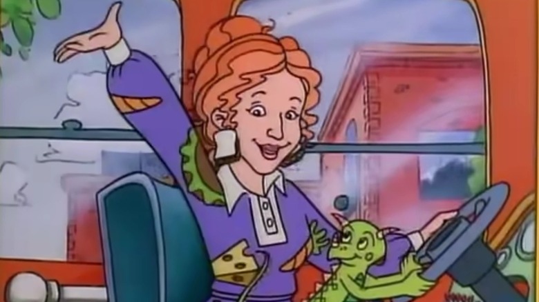 Ms. Frizzle (Lily Tomlin) welcomes passengers onto the Magic School Bus in The Magic School Bus (1994)