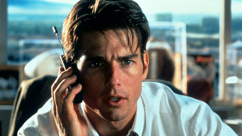 Jerry Maguire (Tom Cruise) talking on the phone in Jerry Maguire
