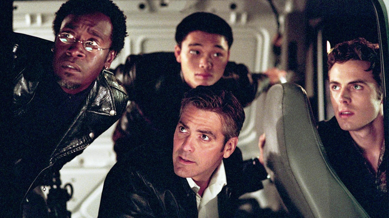 Ocean's crew in van in Ocean's Eleven