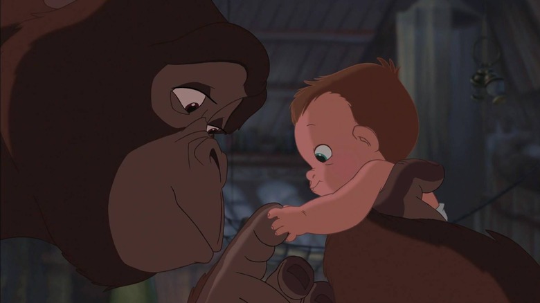Kala cuddles Tarzan