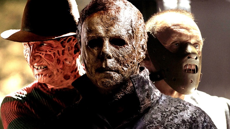 Freddy, Michael Myers, and Hannibal standing together