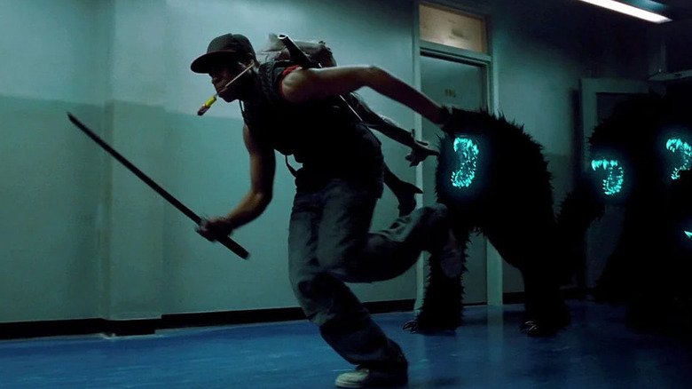 John Boyega as Moses, running from aliens in Attack the Block