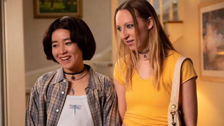 Maya Erskine as Maya stands next to Anna Konkle as Anna on Pen15