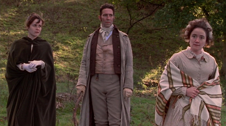 Cast of "Persuasion" in the woods