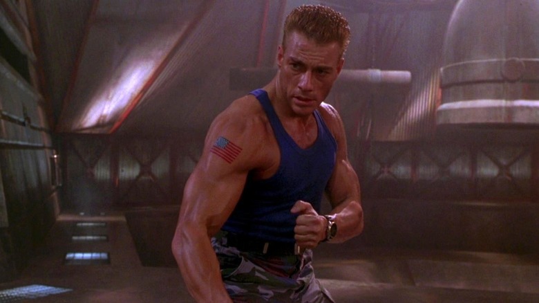 Jean-Claude Van Damme's Guile flexing in Street Fighter