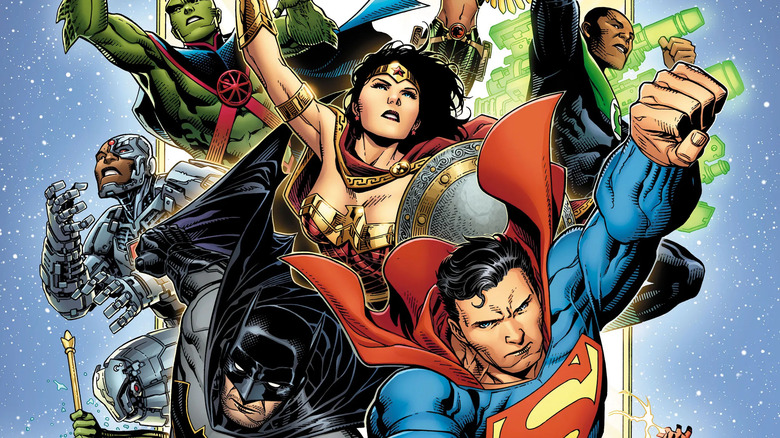 The Justice League flies into action on the cover to Justice League (vol. 2) #1