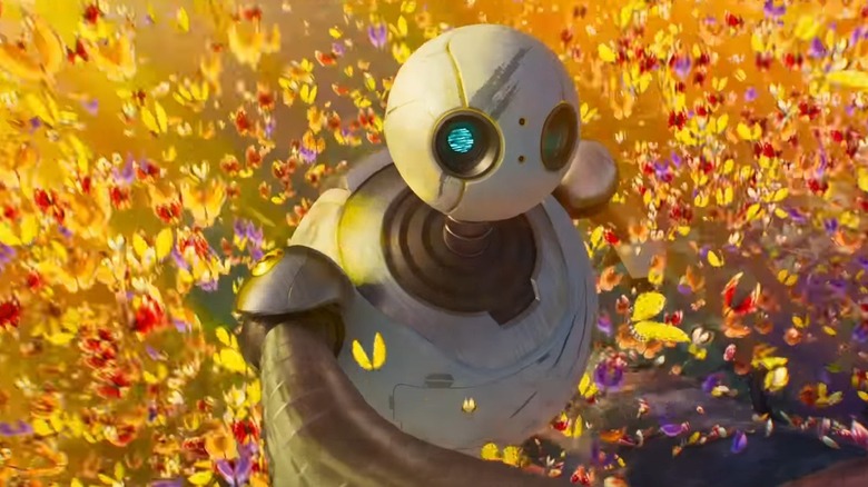Roz walking in The Wild Robot