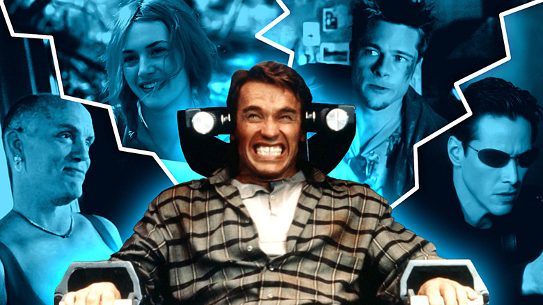 Arnold Schwarzenegger in Total Recall, and around him, Brad Pitt in Fight Club, Keanu Reeves in The Matrix, John Malkovich in Being John Malkovich, Kate Winslet in Eternal Sunshine