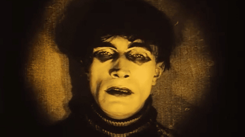 Cesare (Conrad Veidt) waking up in The Cabinet of Dr Caligari