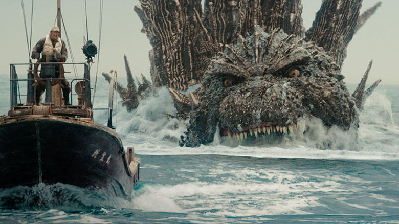 Godzilla aping Jaws in Godzilla Minus One