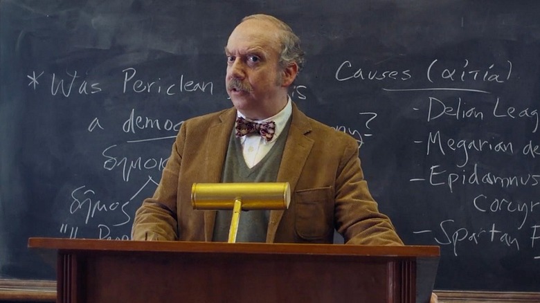 Paul Giamatti as Paul, teaching a class of reprobates in The Holdovers