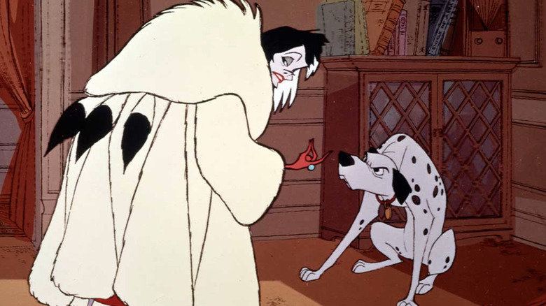 Cuella de Vil making Pongo angry in the animated 101 Dalmatians