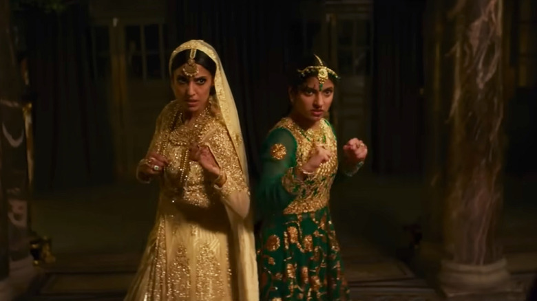 Lena (Ritu Arya) and Ria Khan (Priya Kansara) are ready to fight in Polite Society