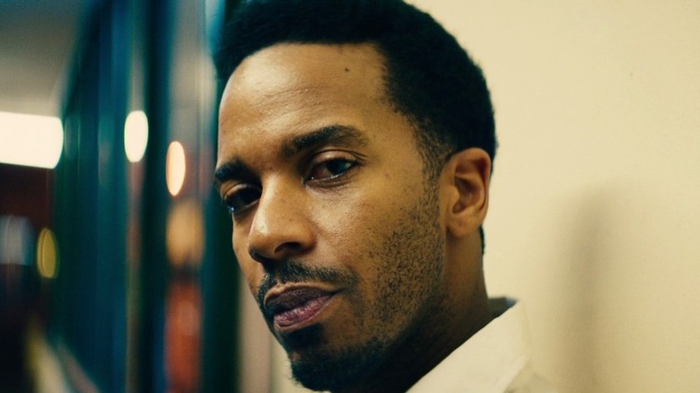 André Holland as Adult Kevin in Moonlight, looking right into the camera.