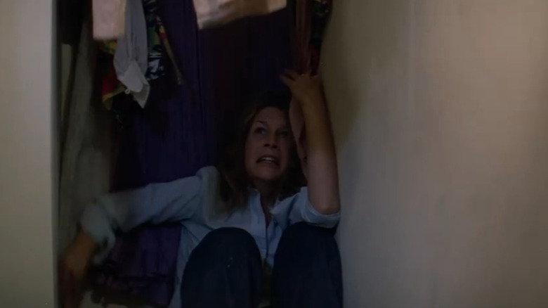 Laurie (Jamie Lee Curtis) hiding in closet in Halloween