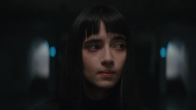 Sasha (Sara Montpetit) looking to the left in Humanist Vampire Seeking Consenting Suicidal Person