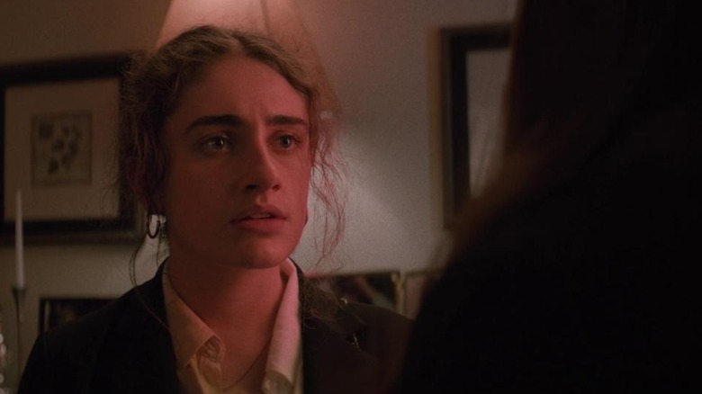 Rachel Sennott as Danielle looking frazzled in Shiva Baby