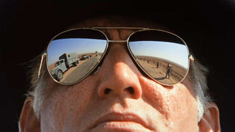 The Captain (Strother Martin) wearing mirrored sunglasses in Cool Hand Luke