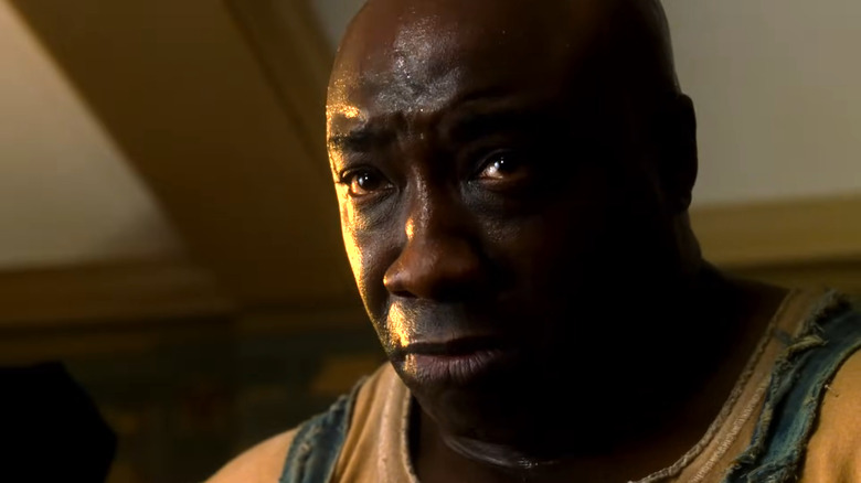John Coffey (Michael Clarke Duncan) looking in trepidation in The Green Mile