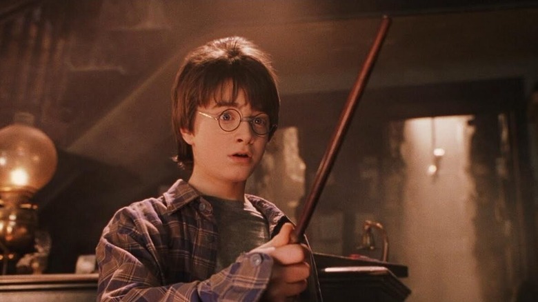 Daniel Radcliffe as Harry Potter finding his wand in Harry Potter and the Sorcerer's Stone