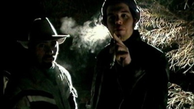 Two men backlighting