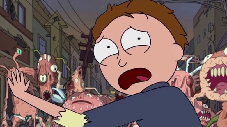 Morty surrounded by Cronenbergs