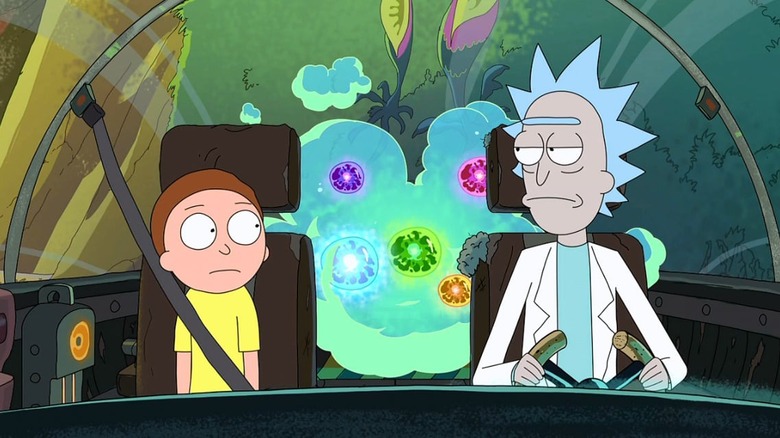 Fart floating behind Morty and Rick