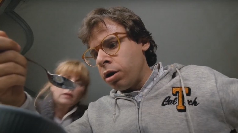 Rick Moranis as Wayne discovers tiny kids in his cereal in Honey, I Shrunk the Kids