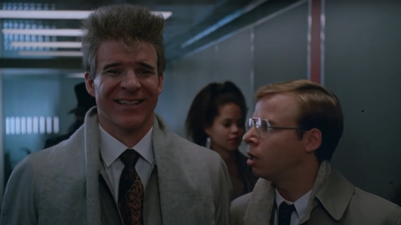 Steve Martin as Vinny and Rick Moranis as Barney, irritating each other in My Blue Heaven