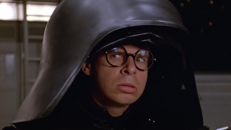 Rick Moranis as Dark Helmet looks perturbed in Spaceballs dolls, er, action figures
