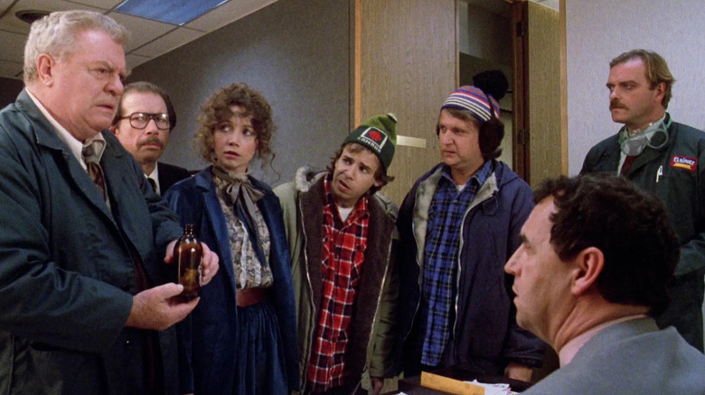 Rick Moranis and Dave Thomas talk with beer executives in Strange Brew