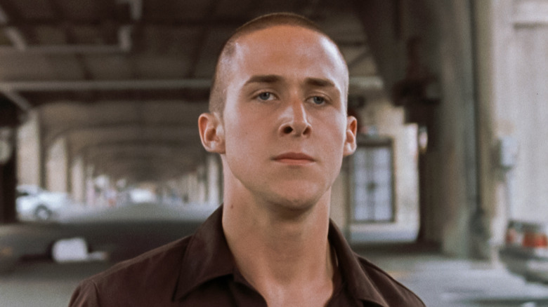 Ryan Gosling as Danny, scowling under a bride in The Believer