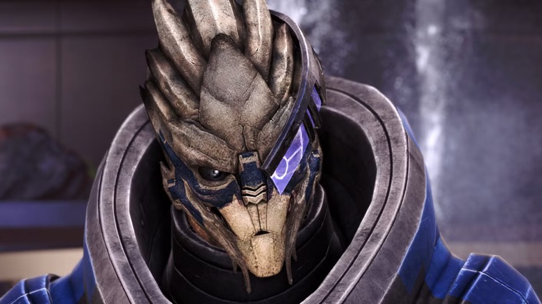Garrus Vakarian scowling in Mass Effect