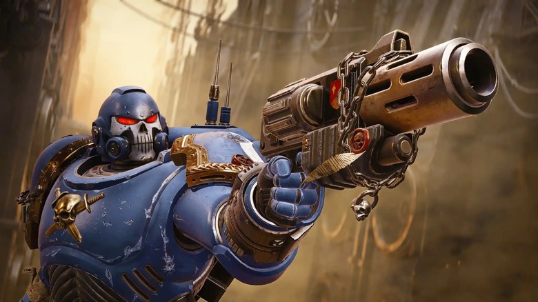 key art of a marine in Space Marine II