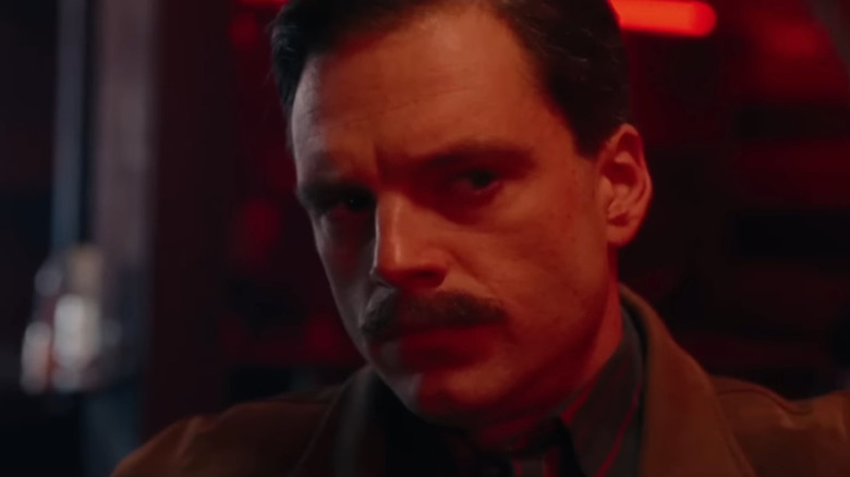Jeff Gillooly (Sebastian Stan) frowning in I, Tonya