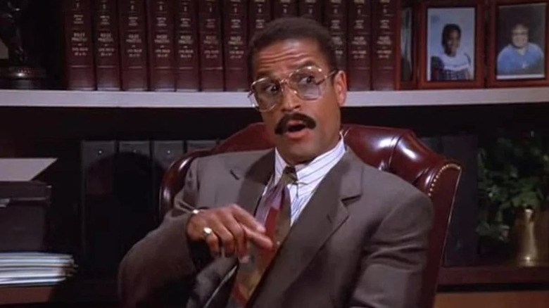 Phil Morris as Jackie Chiles delivers a speech in Seinfeld