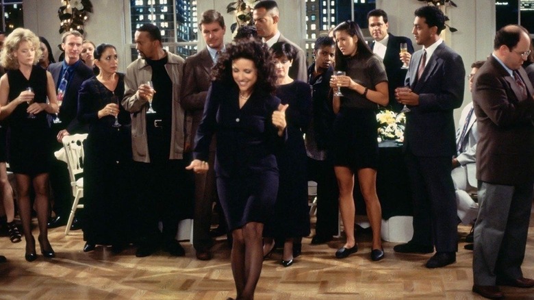 Elaine (Julia Louis-Dreyfus) gets on the dance floor in Seinfeld