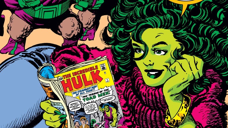 She-Hulk reading a comic