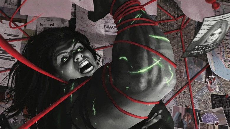 She-Hulk flexing muscles