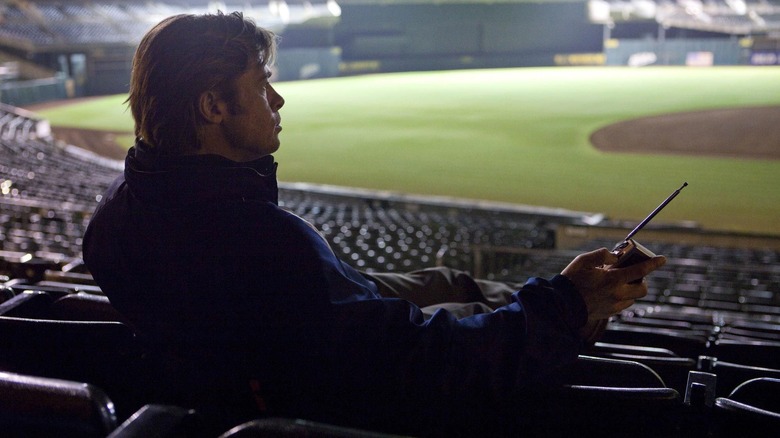 Brad Pitt as Billy, thinking in Moneyball