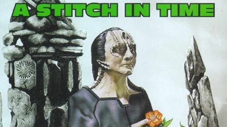 Garak with a flower