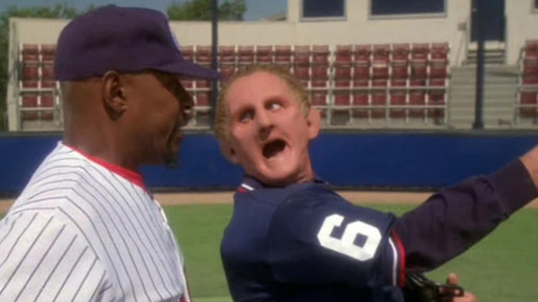 Stark Trek: Deep Space Nine's  Odo playing baseball with Sisko
