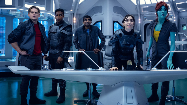 The crew of the USS Callister looking ahead on Black Mirror