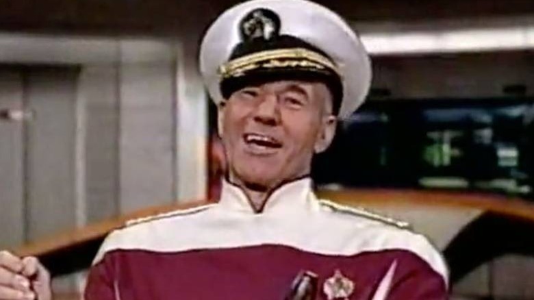 Captain Picard (Patrick Stewart) on the love boat on Saturday Night Live
